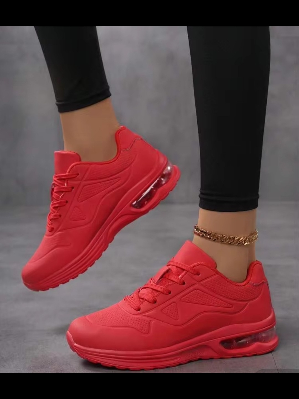 2026 New Retro Red Women's Air-Cushion Sneakers - Casual Athletic Shoes size 6.5